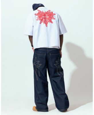 Men's Riot Squad Button Up T-Shirt - Pin Stripe