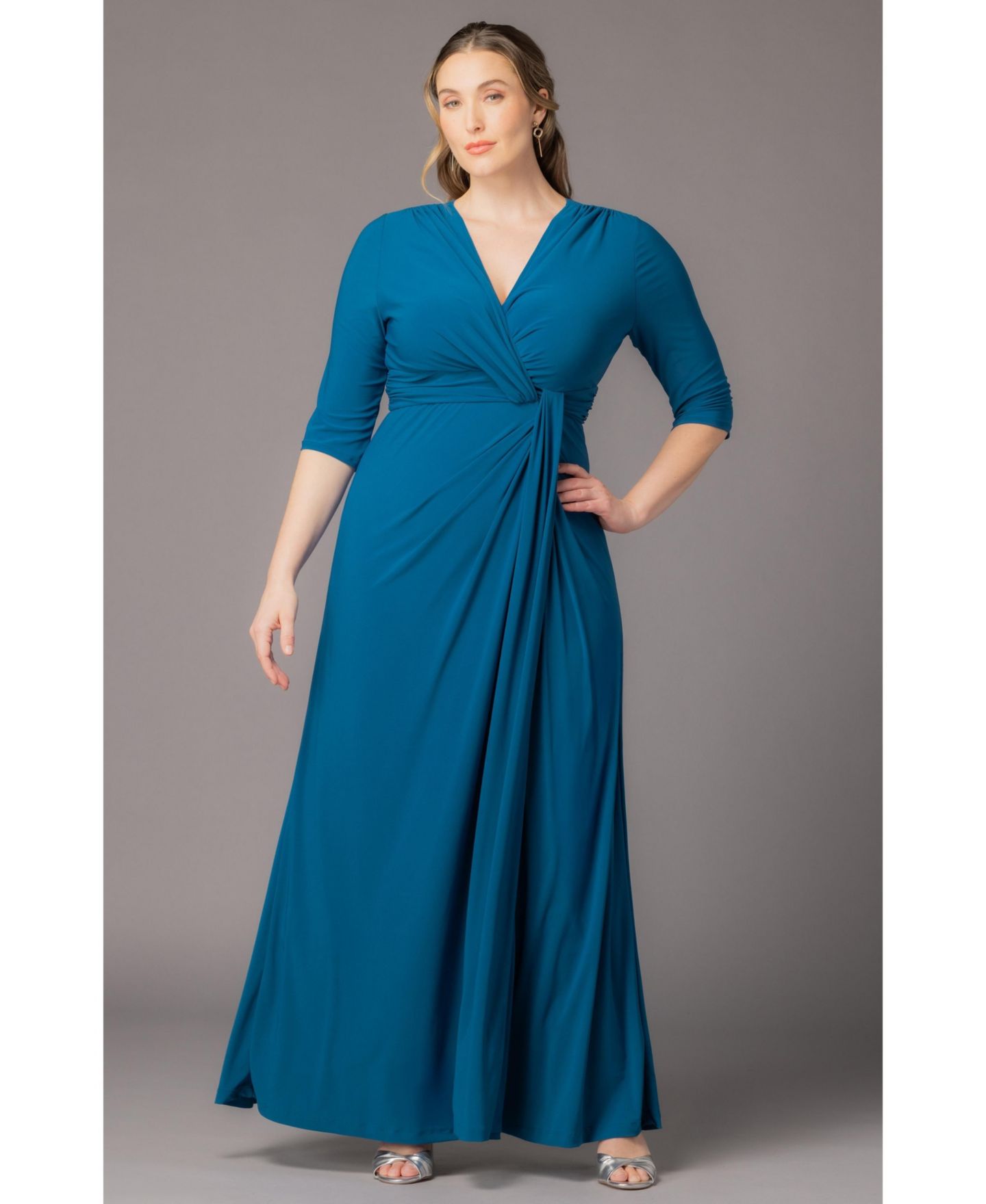 Женское платье Kiyonna Plus Size Evening Romance Long Gown, цвет: Синий — фото 4