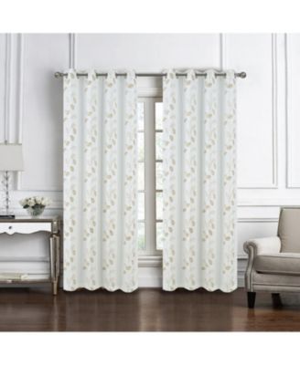 100% Polyester 140 GSM Reed Embroidered Grommet Curtain Panel