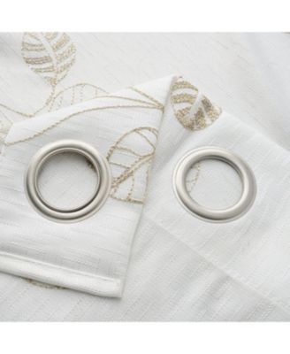 100% Polyester 140 GSM Reed Embroidered Grommet Curtain Panel