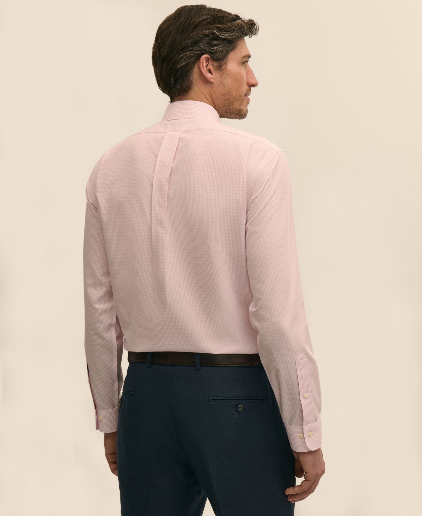 Мужская рубашка Brooks Brothers Ainsley Spread Collar Dress Shirt, цвет: Светлый розовый — фото 3
