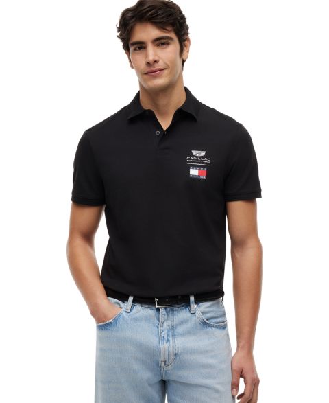 Мужское поло Tommy Hilfiger x Cadillac F1® Logo Polo Shirt, цвет: Чёрный