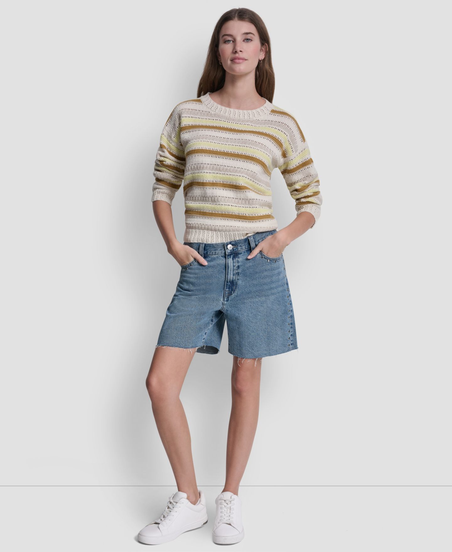 Женские шорты DKNY Jeans Mid-Rise Relaxed, цвет: Кедровый — фото 2