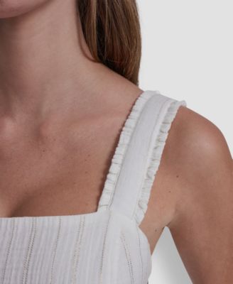 Women's Tiered Tank Square Neck Maxi Dress