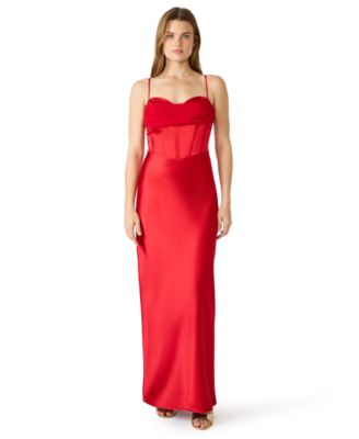 Juniors' Sleeveless Sweetheart Neck Bustier Gown