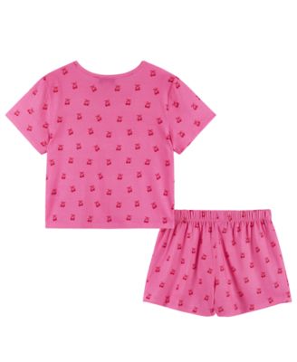 Girls' 6-16 Rosette T-Shirt and Shorts, 2-Piece Pajama Set