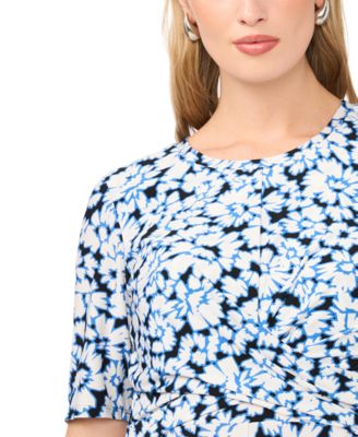 Women's Short-Sleeve Cross-Over Maxi Dress