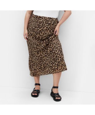 Women's Kyra Leopard Print Midi Skirt