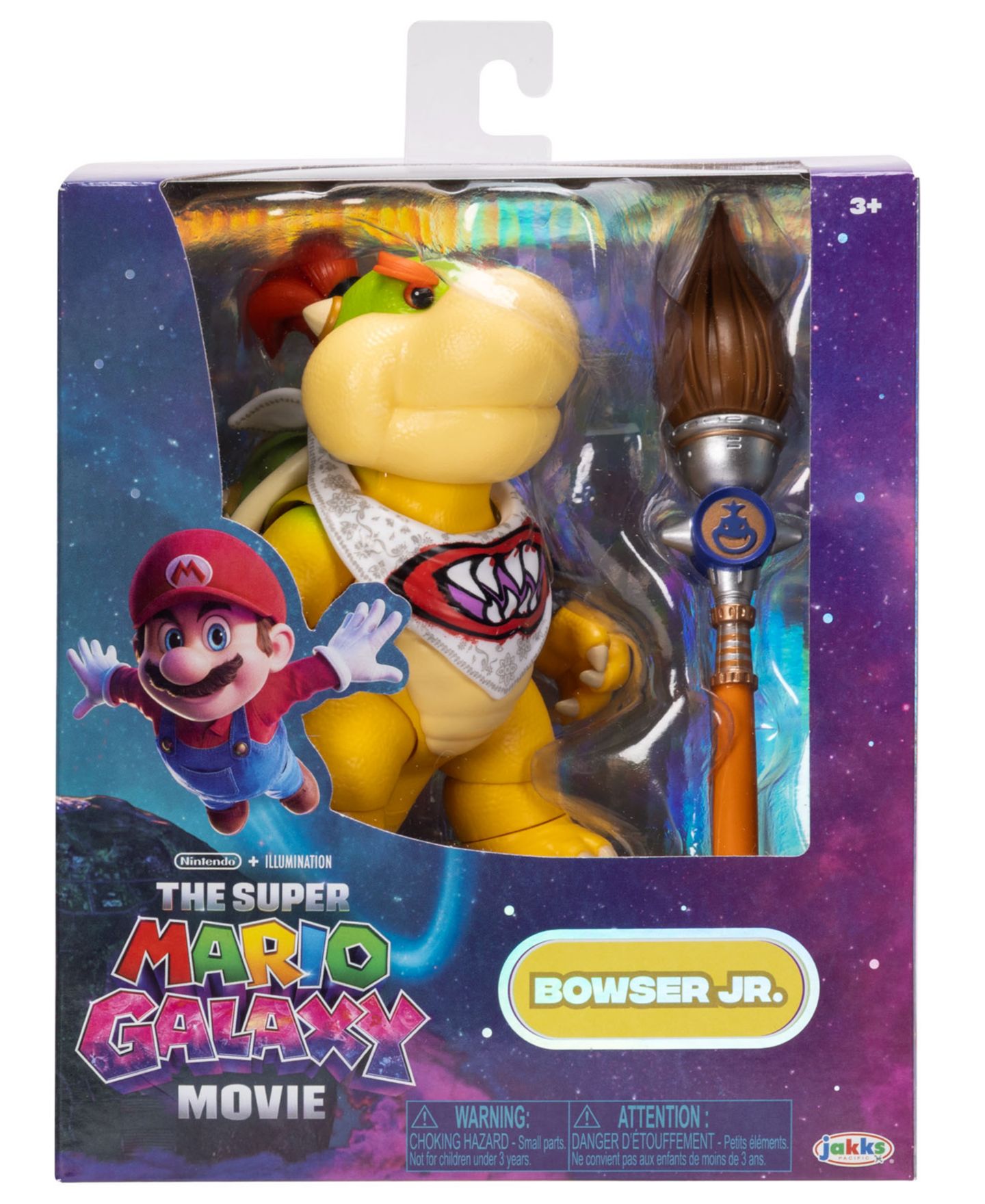Детские фигурки Bowser Jr. Super Mario Galaxy Movie 5" 17-Point Articulation Action Figure, Ages 3+ — фото 1
