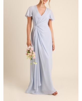 Women's Knot Front Chiffon Bridesmaid Dress