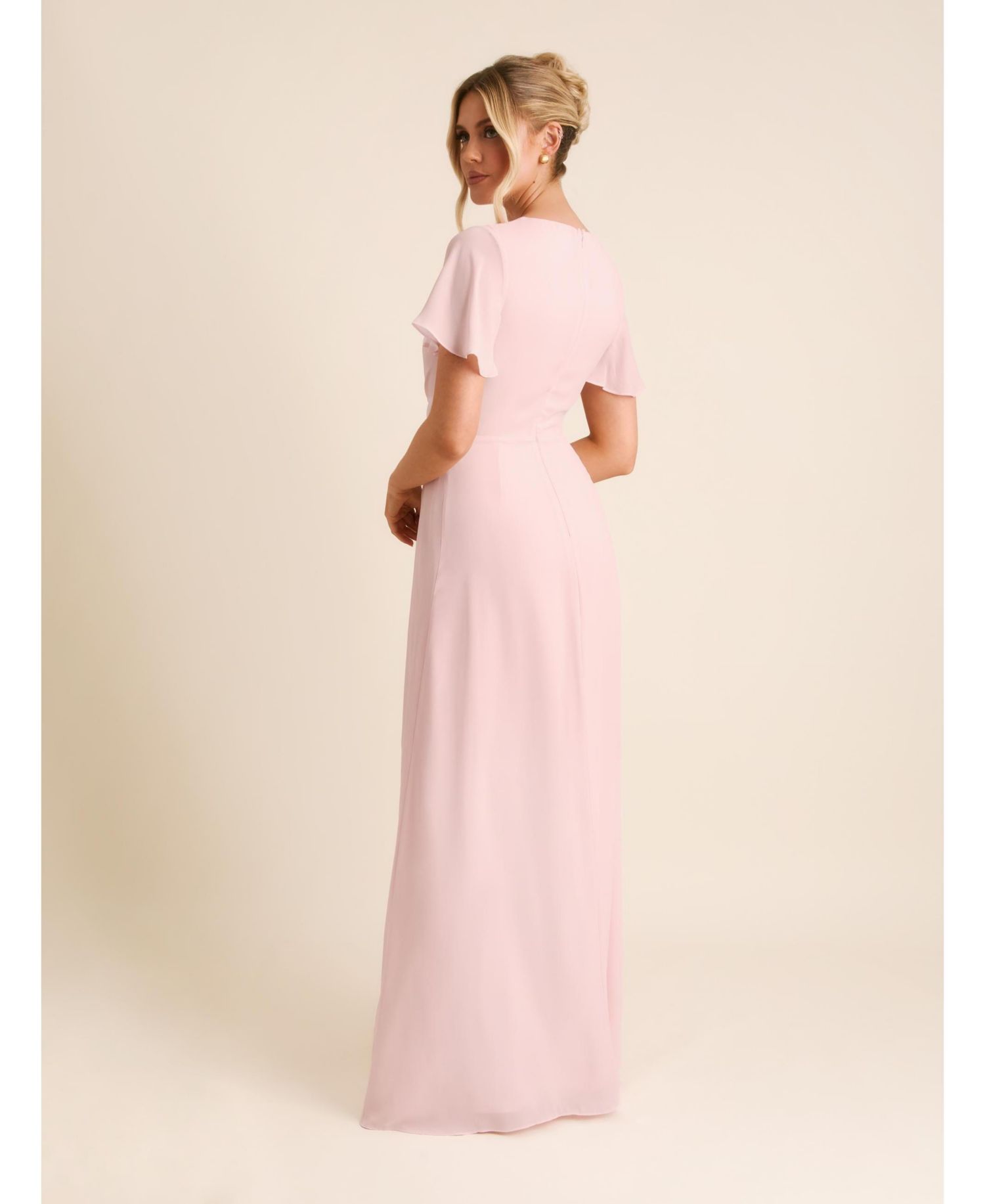 Women's Knot Front Chiffon Bridesmaid Dress