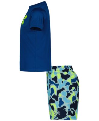 Boys' 4-7 Camo Print Swim T-Shirt and Shorts, 2-Piece Set