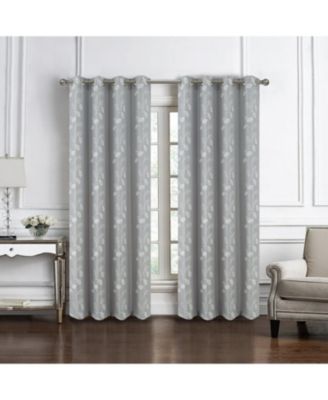 100% Polyester 140 GSM Reed Embroidered Grommet Curtain Panel