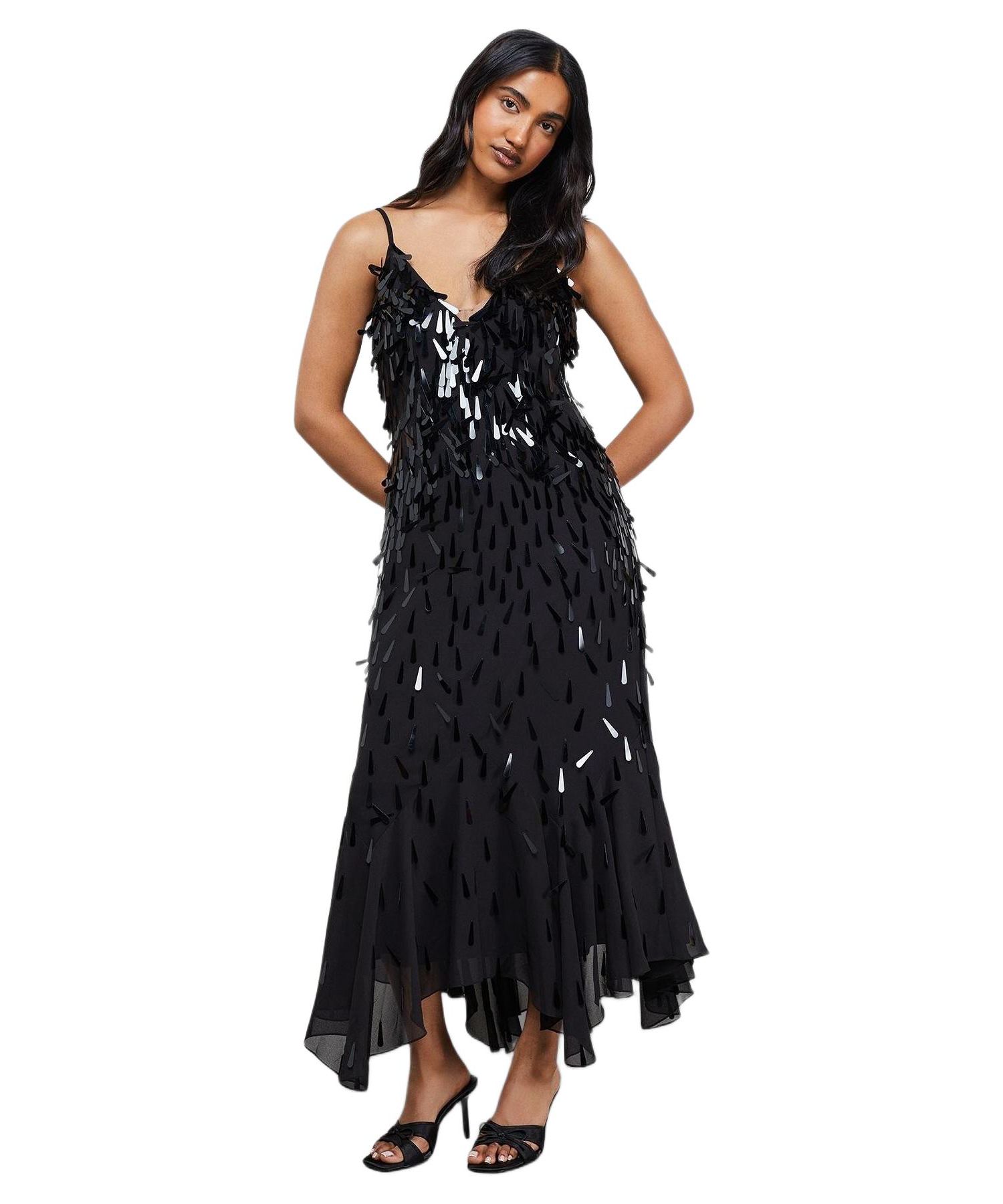 Women's Premium Teardrop Embellished Midi Dress