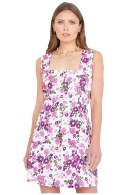 Women's Retro Floral Cotton Pinafore Dress