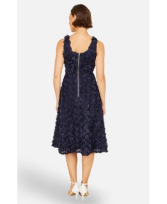 Women's Applique Floral Skater Dress