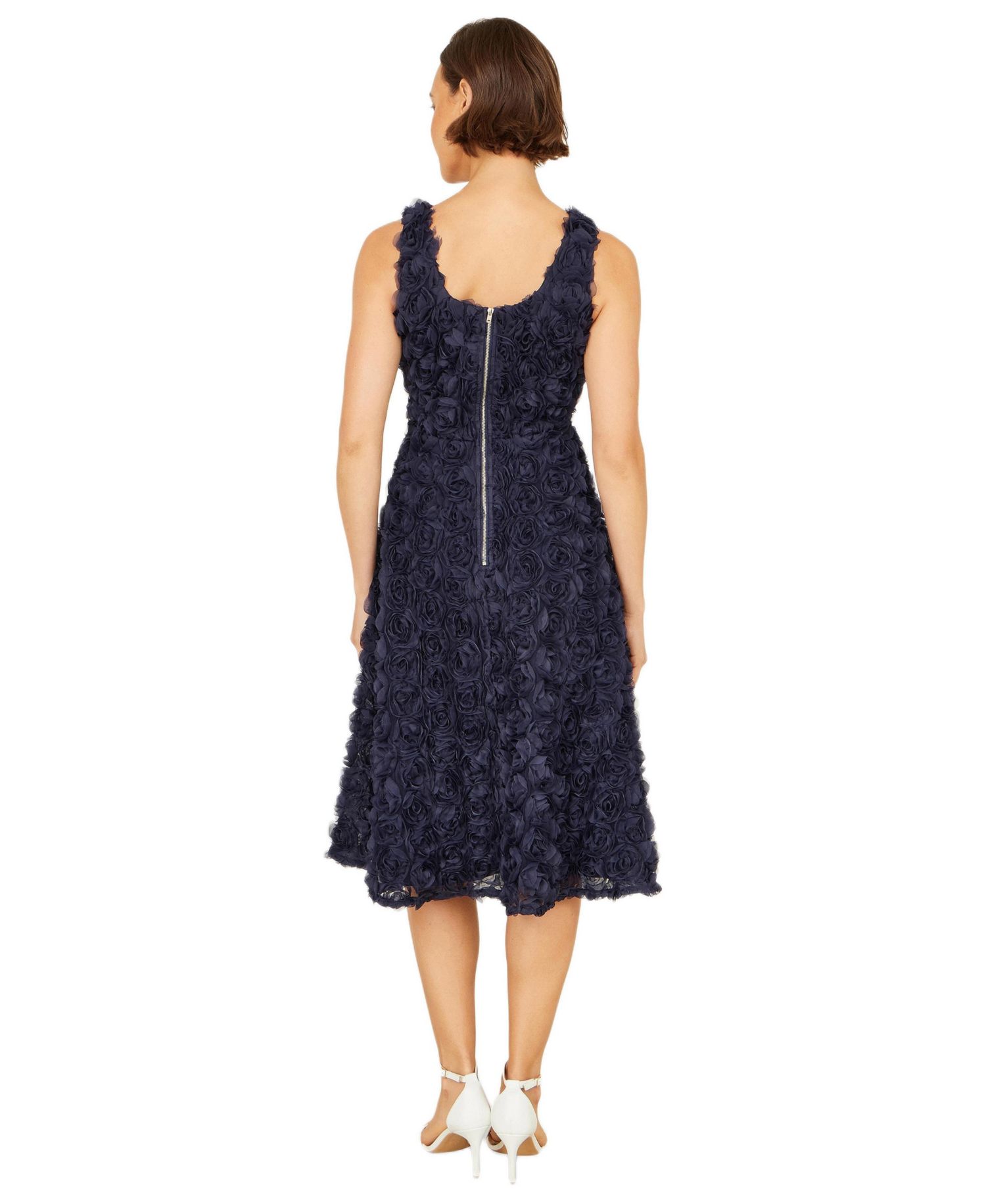 Women's Applique Floral Skater Dress