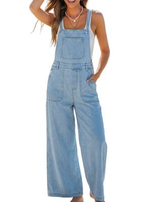 Women's Square Neck Zipper Closure Unlined Jumpsuit