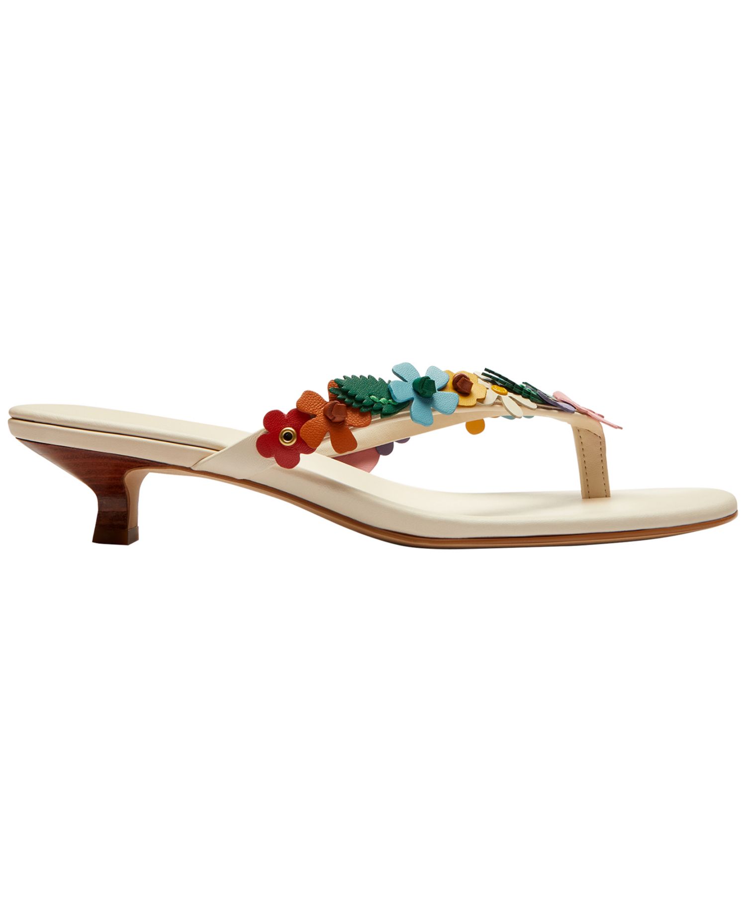 Women's Tea Rose Kitten Heel Thong Sandals