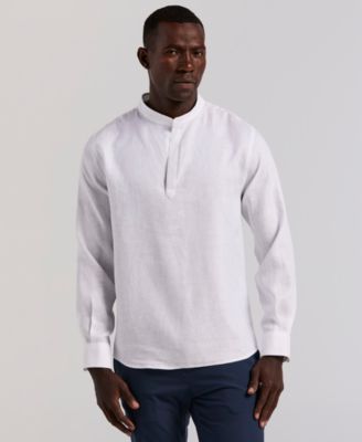Men's Solid Linen Popover Shirt