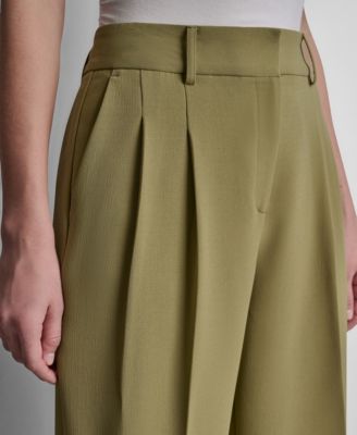 Petite Textured Mid-Rise Trousers