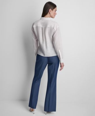 Women's Long-Sleeve Organza Top