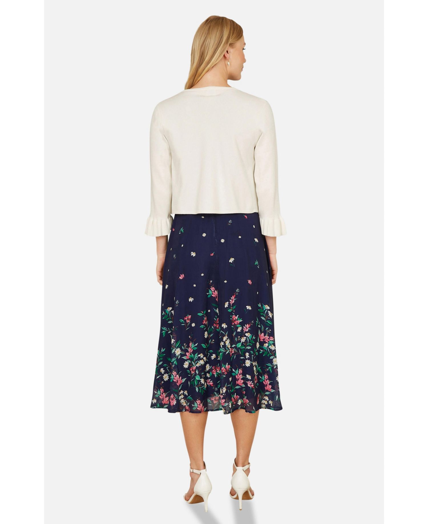 Women's Bell Sleeves Cropped Cardigan