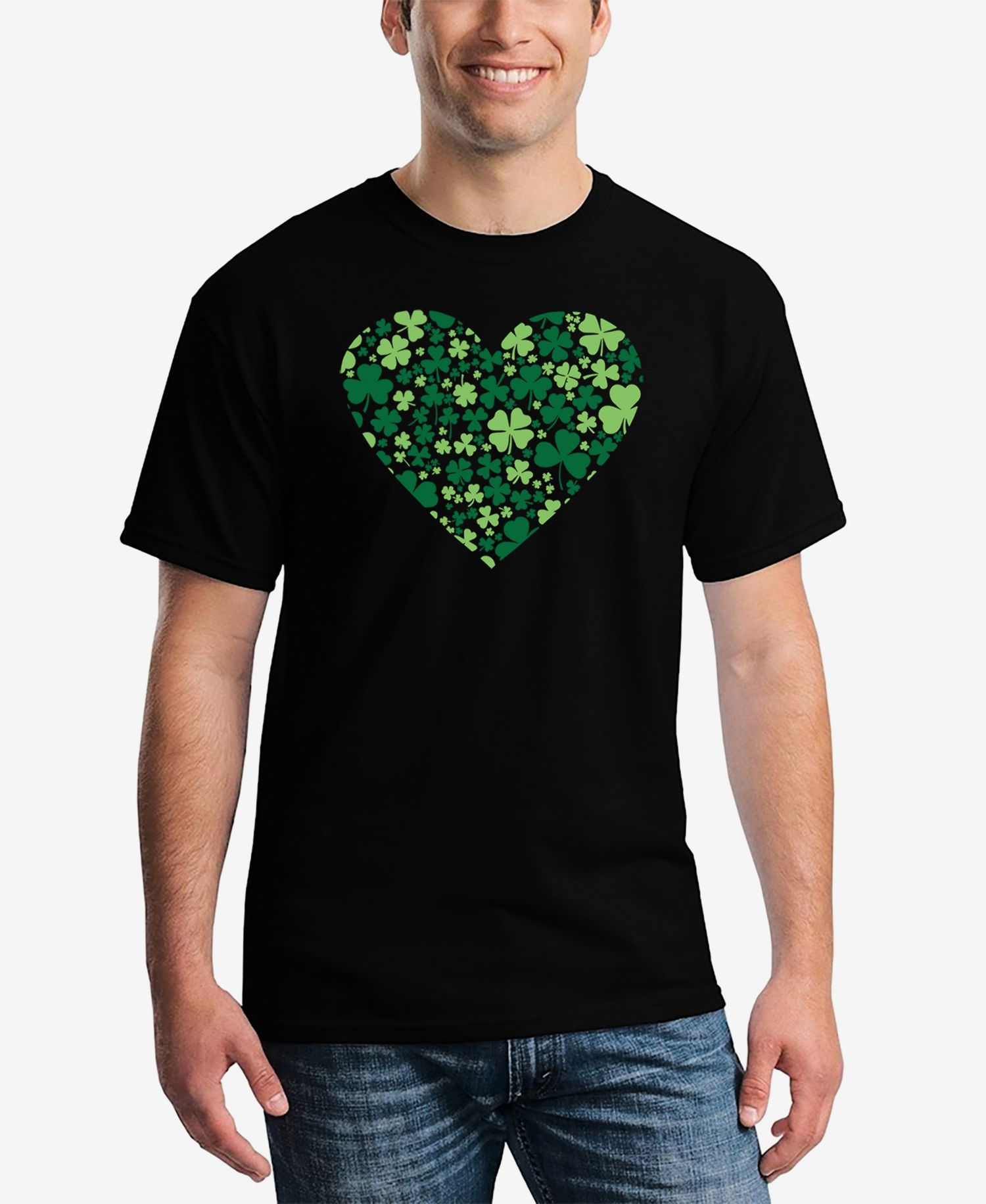 Men's Clover Heart Word Art T-Shirt