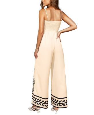 Women's Embroidered Square Neck Wide-Leg Jumpsuit