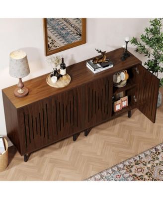  Sideboard Buffet Cabinet, Buffet Cabinet Sideboard Cabinet with Doors & Adjustable Shelves, Freestanding Accent Storage Cabinet