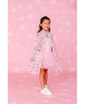 Girls Pink Confetti Cape