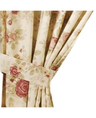 Greenland Home Fashion Antique Rose Window Panel Pair