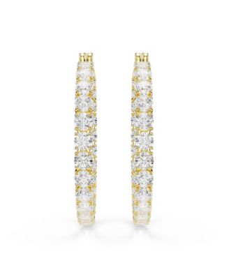 Gold-Tone Plated Matrix Hoop Earrings