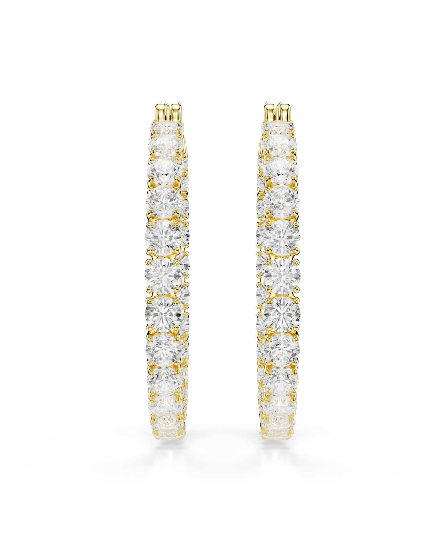 Gold-Tone Plated Matrix Hoop Earrings