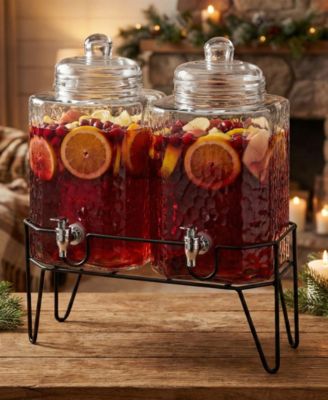 Hamburg Double 1.5-Gallon Beverage Dispenser Set with Stand 