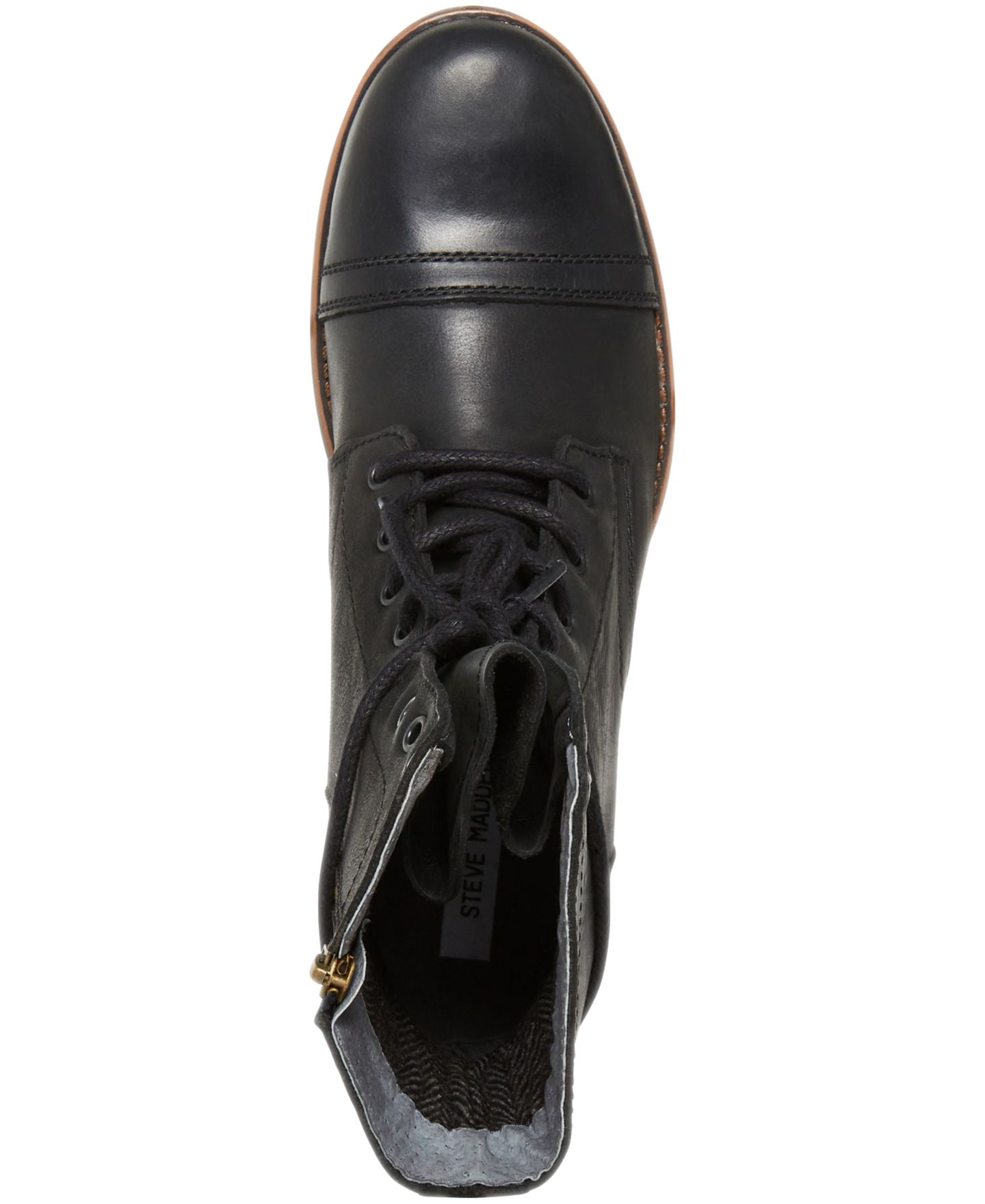Мужские ботинки Steve Madden Troopah Leather, цвет: Чёрный кожаный — фото 4