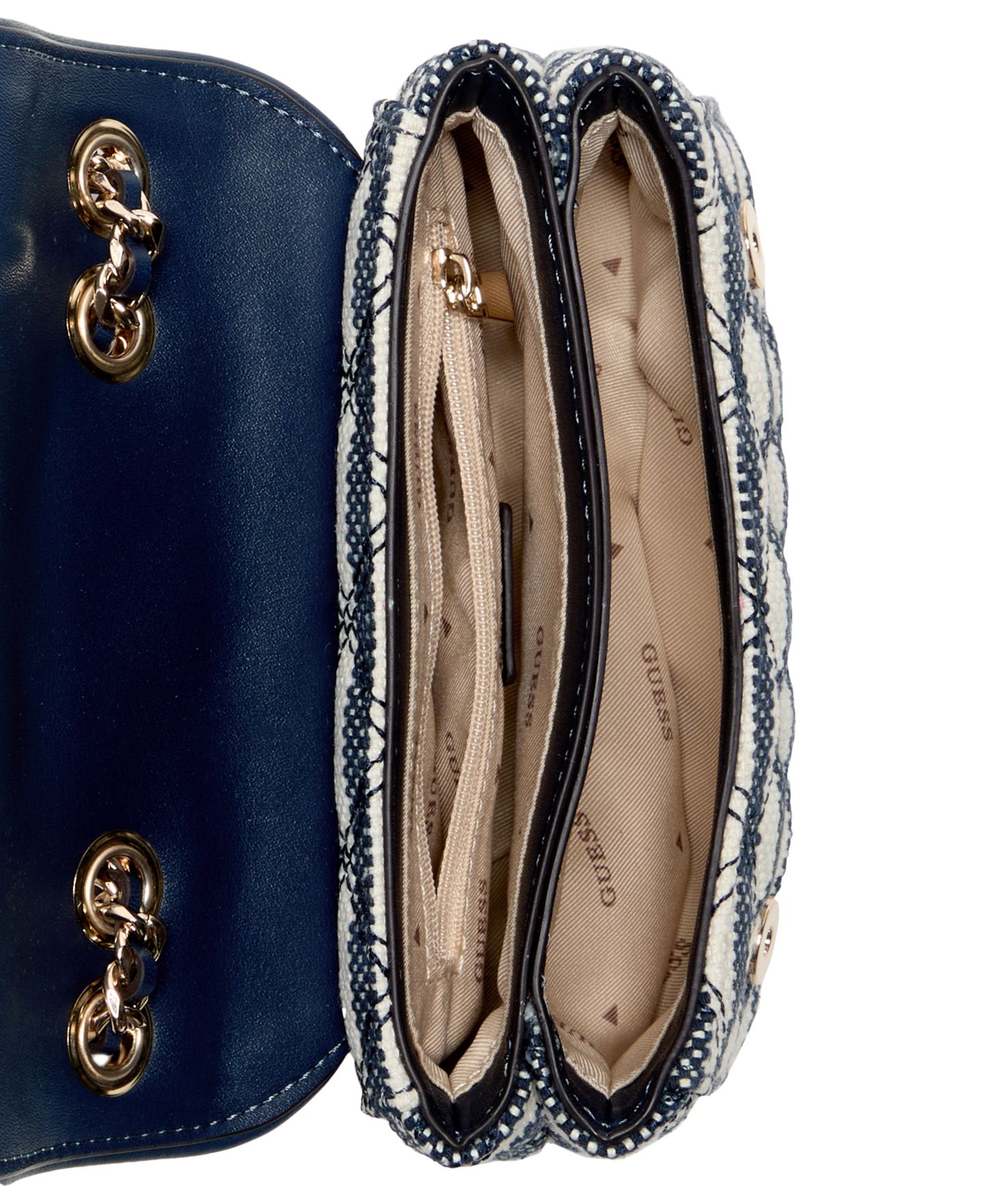 Женская сумка GUESS Giully Ii Mini 2 Compartment Flap, цвет: Синий — фото 4