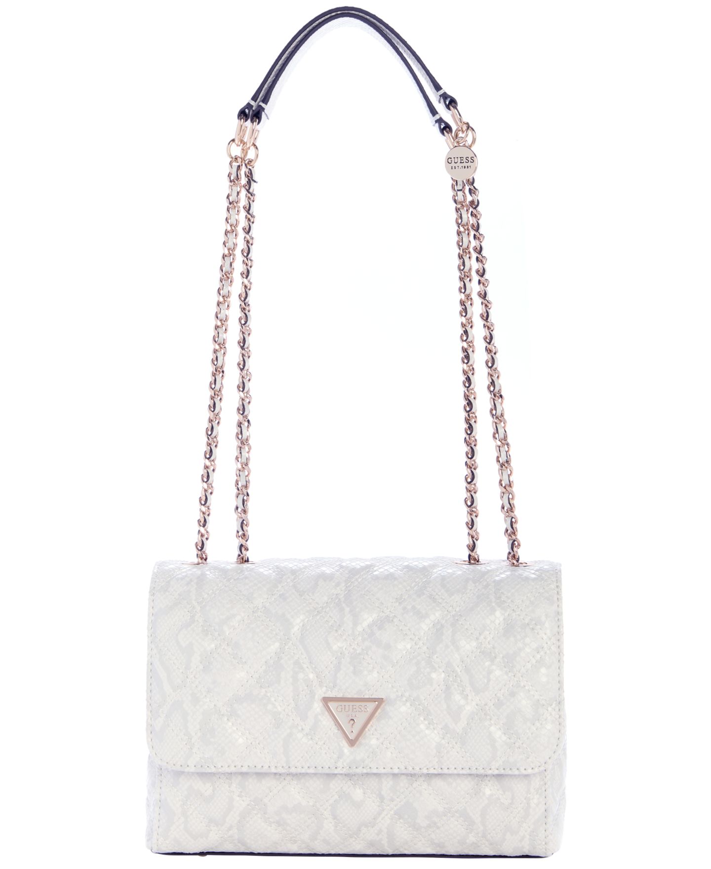 Женская сумка GUESS Giully Ii Dual Compartment Convertible Small Flap, цвет: Белый — фото 1
