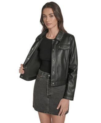 Women's Laydown Collar Studded Jacket
