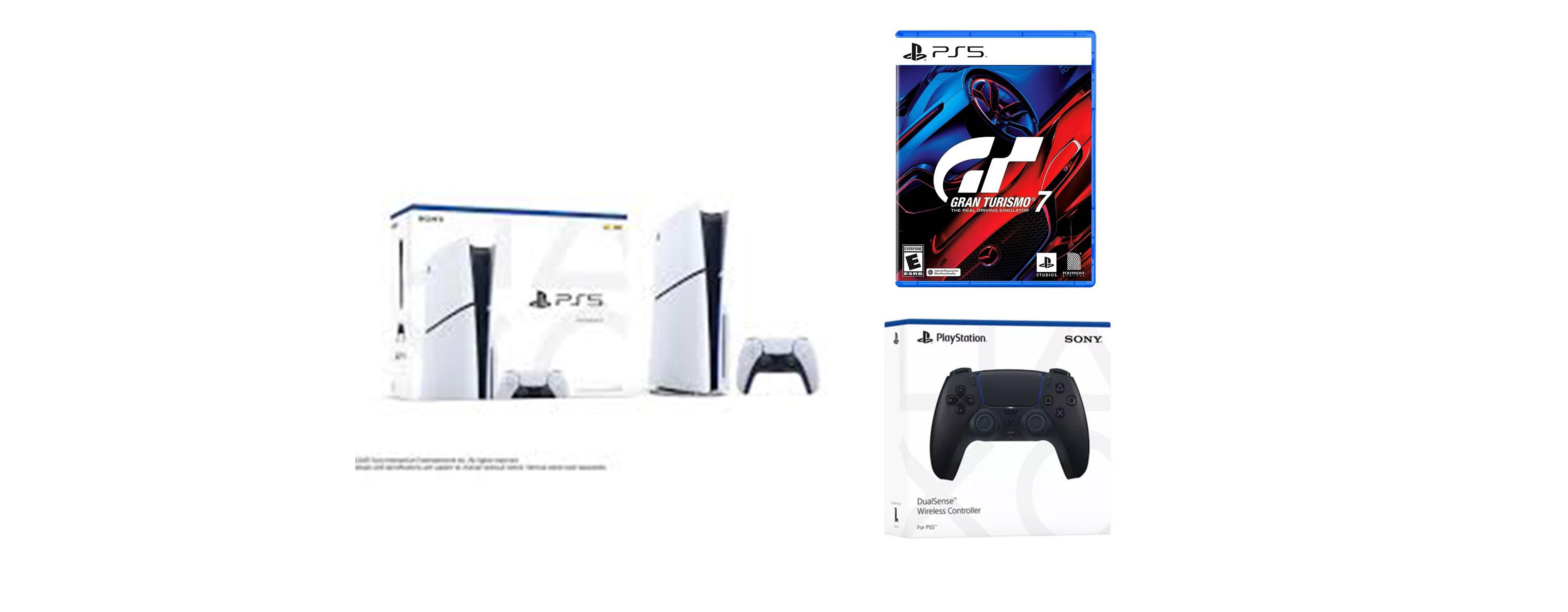 PlayStation 5 Slim Disc Bundle with DualSense Controller and Gran Turismo 7