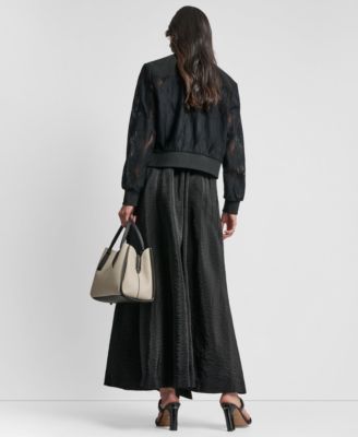 Women's Zip-Front Abstract Lace Zipper Front Jacket