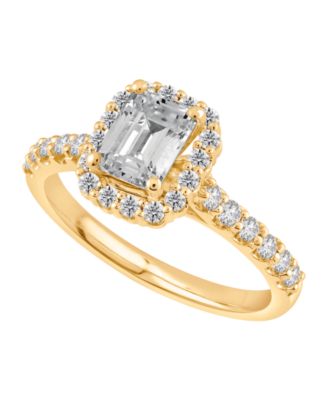 Certified Lab-Grown Diamond Halo Engagement Ring (1-1/2 ct. t.w.) in 14k Gold