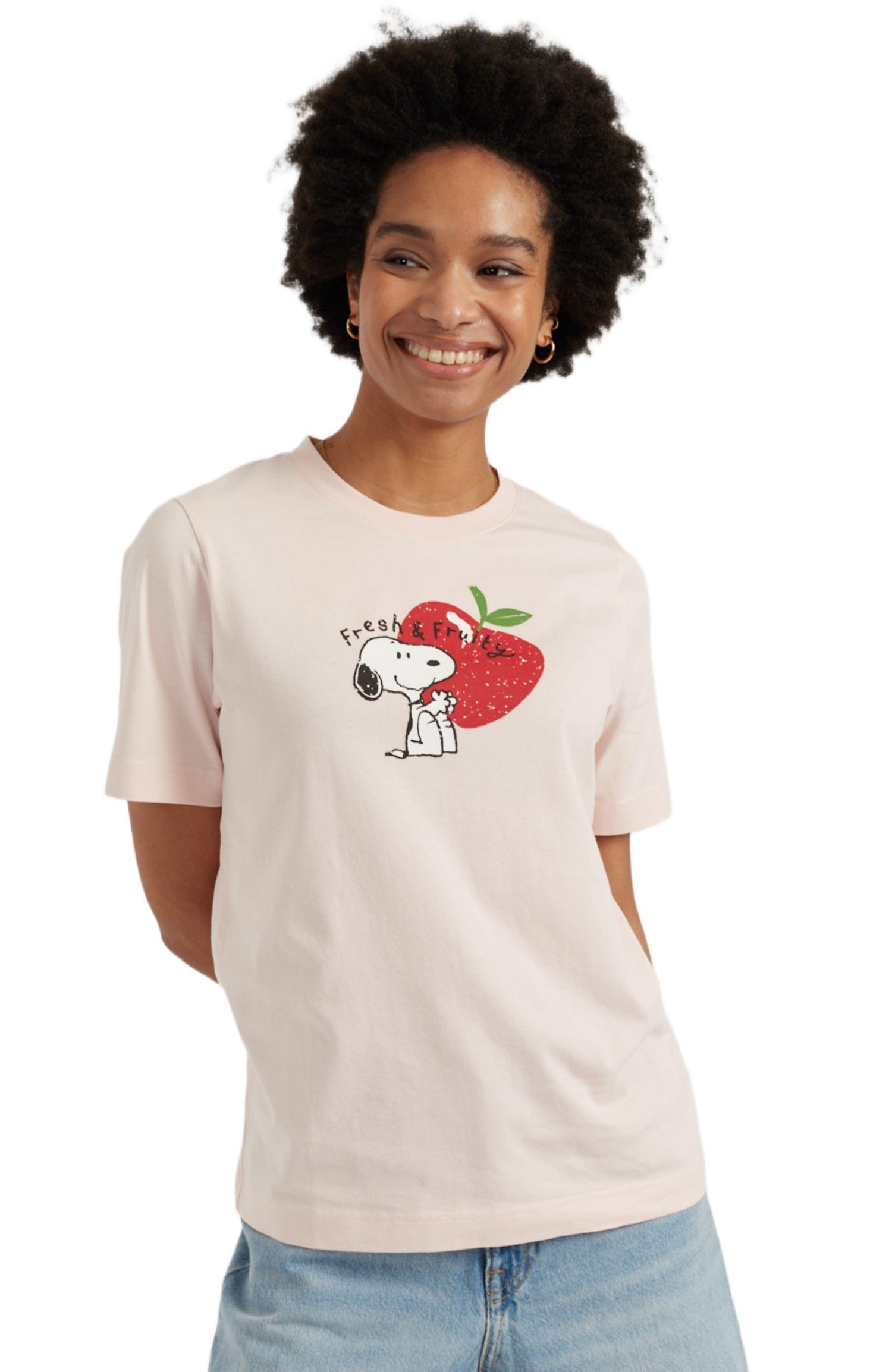 Women's Chinti and Parker Cotton Snoopy Apple T-Shirt