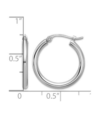 Solid 950 Platinum 2mm Classic Hoop Earrings 18mm -35mm 18x18mm Wide 2mm Thick Hoop Earring