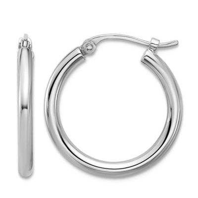 Curata Jewelry Solid 950 Platinum Classic Hoop Earrings - Silver 758$