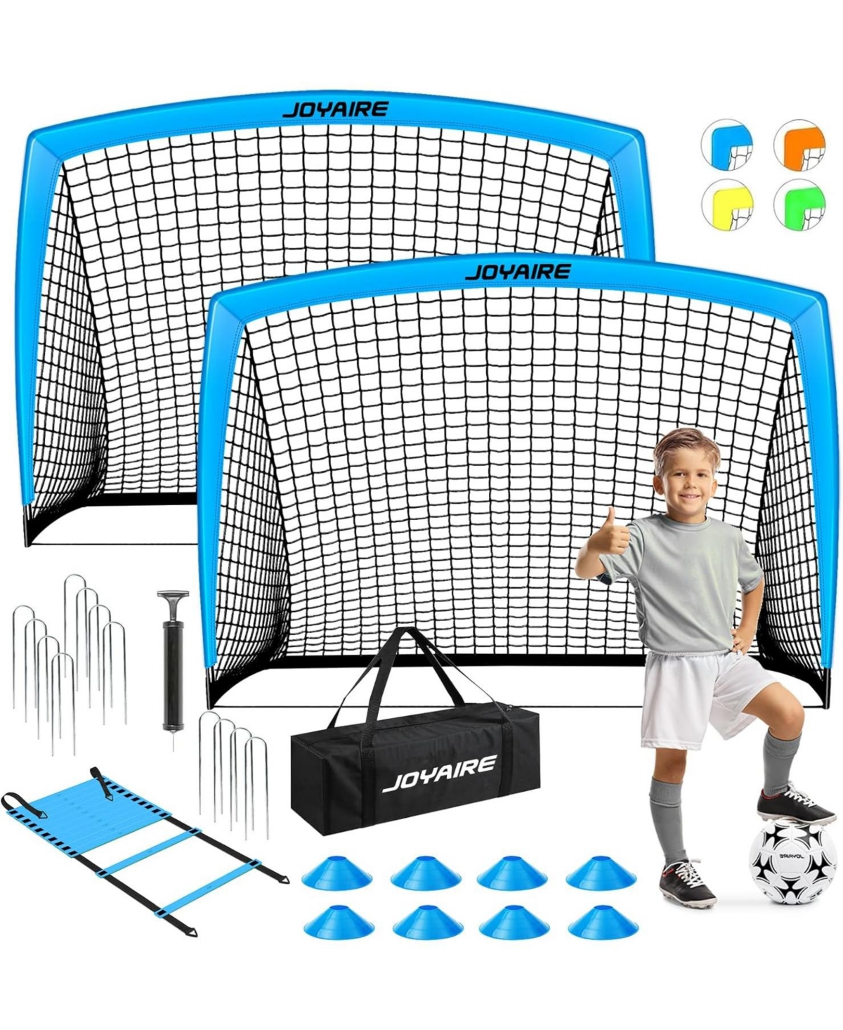 Joyaire 6x4ft 5 Layer Portable Pop Up Soccer Goal Set