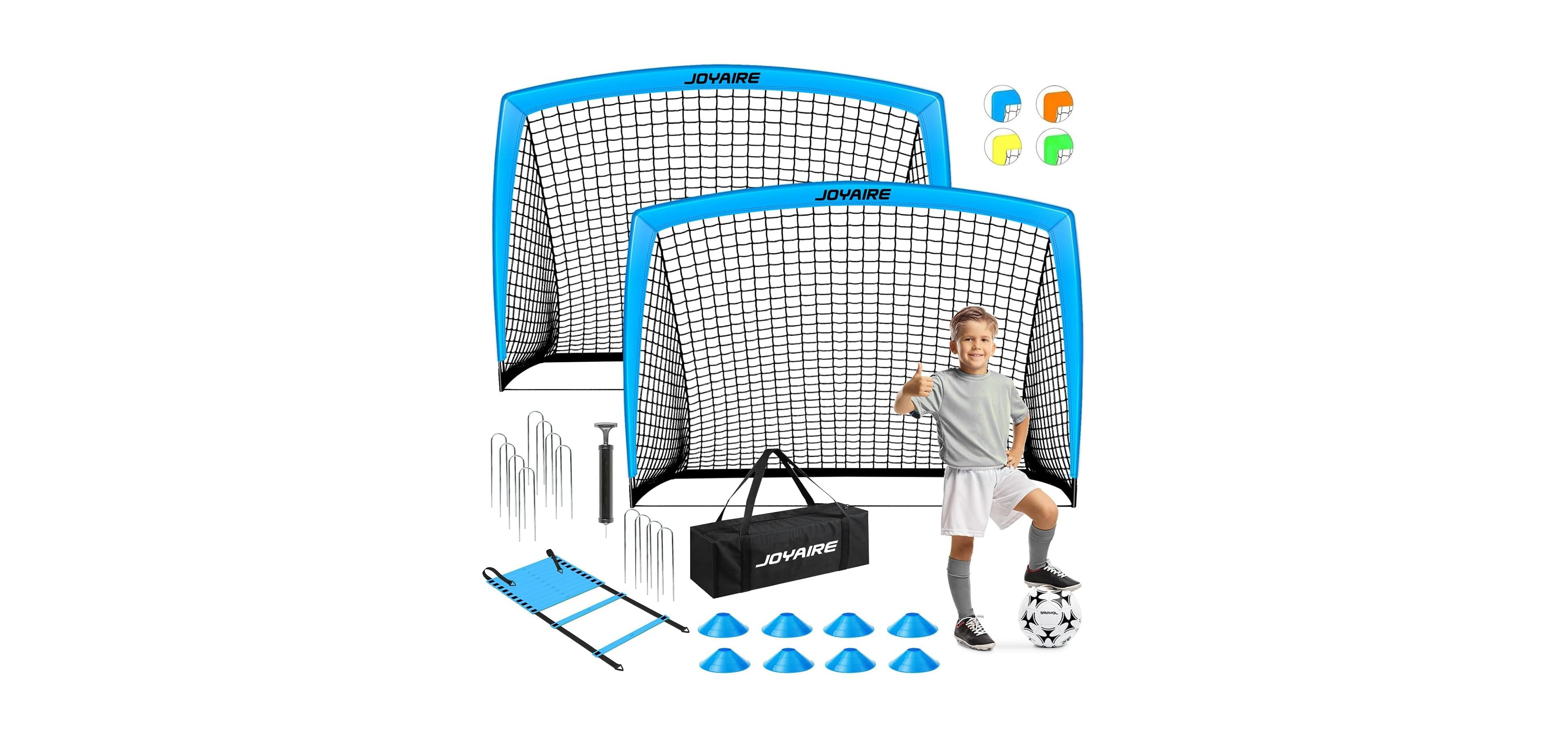Joyaire 6x4ft 5 Layer Portable Pop Up Soccer Goal Set