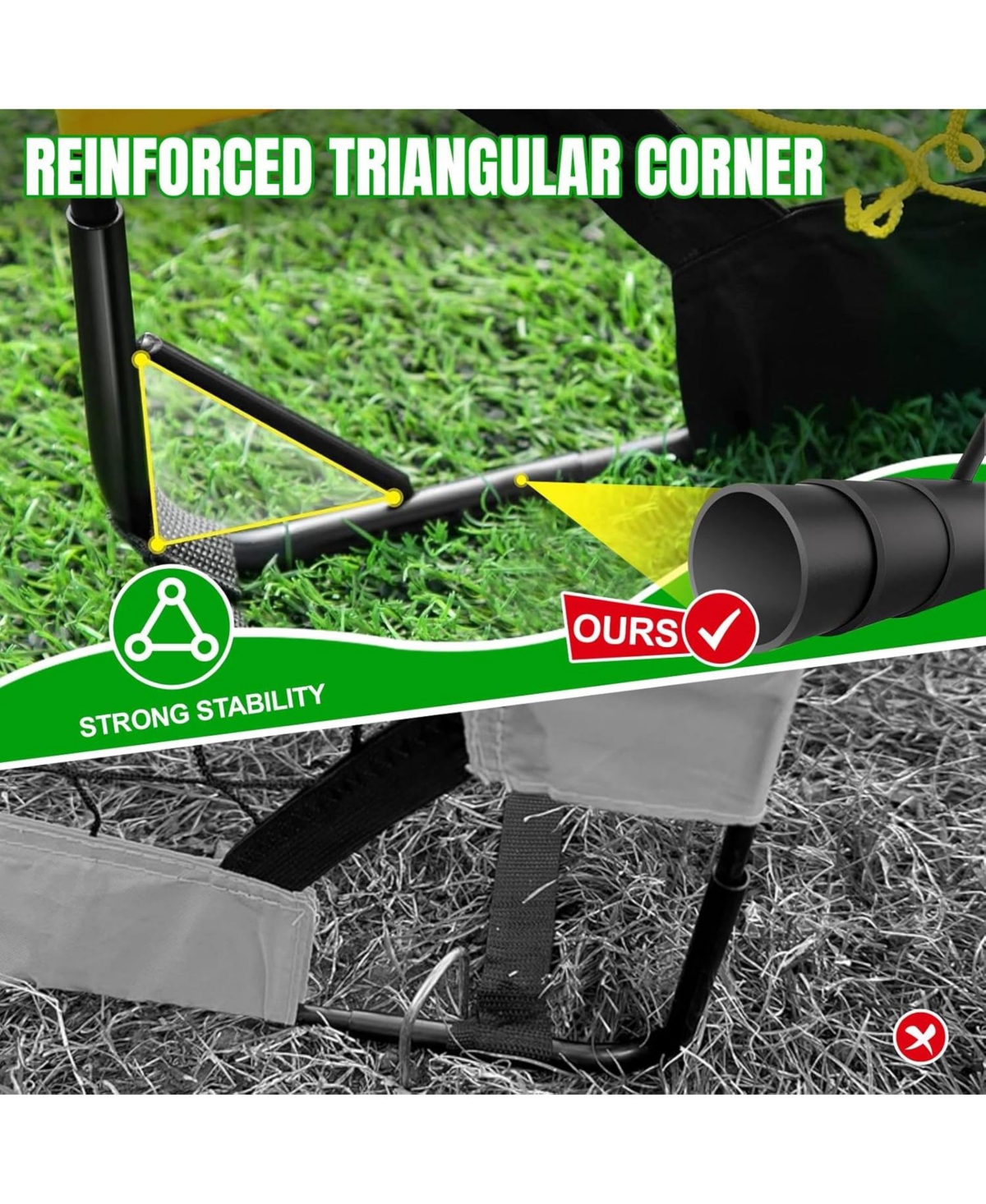 Joyaire Pro-Grade 7x5ft Pop-Up Soccer Goal for Kids – Durable 5-Layer Tear-Resistant Net & 10mm Poles, Portable Set Includes 4 Ball