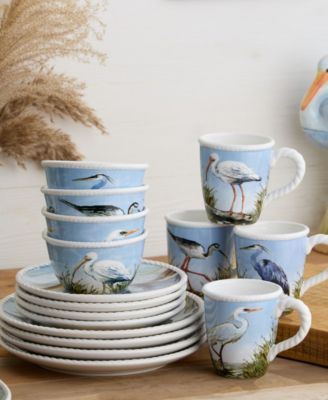 Coastal Birds 16-Pc. Dinnerware Set, Service for 4