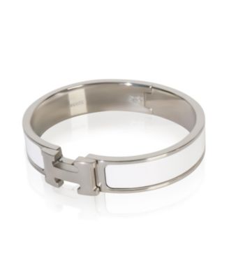 Hermes  Clic H In Blanc Bracelet